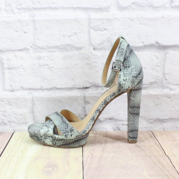Michael Kors Shoes - Michael Kors Divia Gray Snakeskin Leather Platfrom Heel Sandals 6.5 M